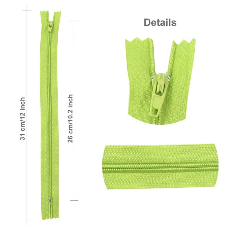 Renashed 60Pcs 12Inch Nylon Coil Zippers for Tailor Sewer Sewing Craft Crafter's Specia (Black) - Image 2